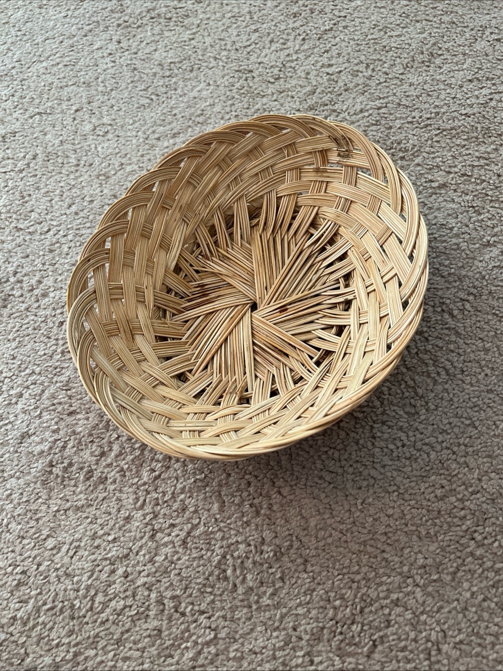 Natural Woven Decorative Basket - Light Tan